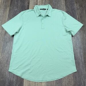 Travis Mathew Polo Shirt Mens Large Mint Green Pima Cotton Blend Golf Casual